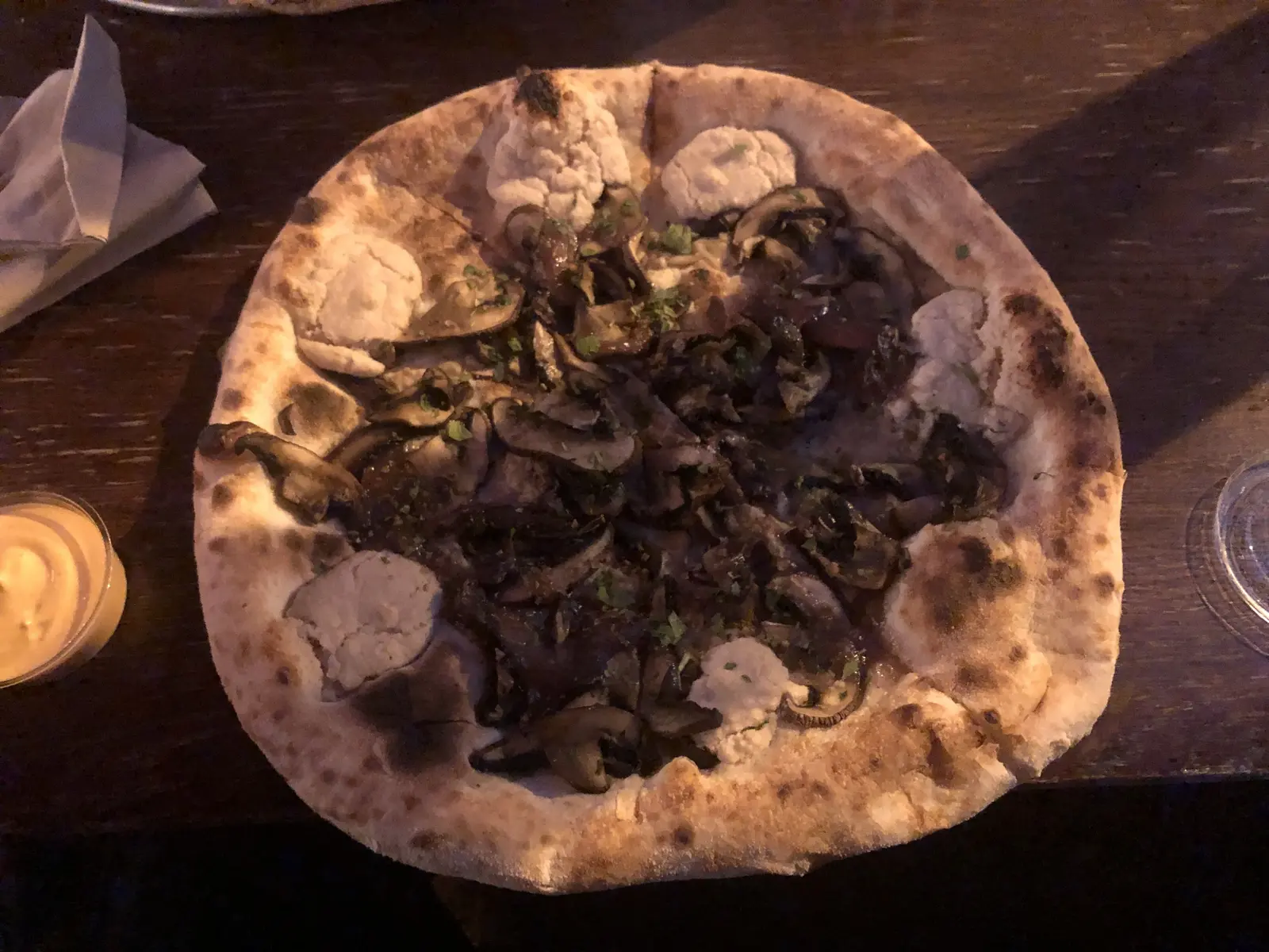 Vegan Mushrooms at Ace Pizza