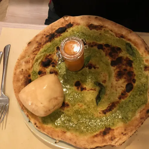 Pesto e Burrata at La Piedigrotta