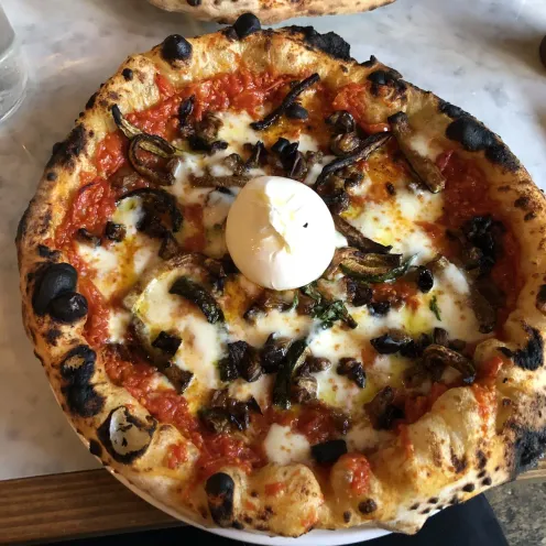 Funghi e Burrata at Sacro Cuore
